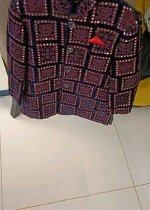 Elegant Embroidered Velvet Boy Party Jacket