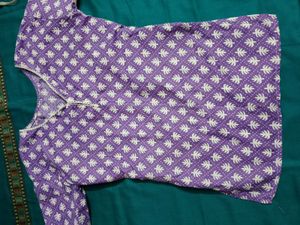 New Levender Colour Short Cotton Kurti