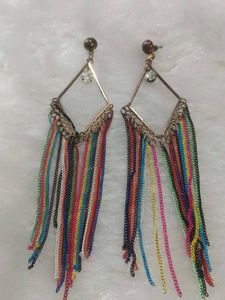 Boho Multi-Color Chain Dangle Earrings