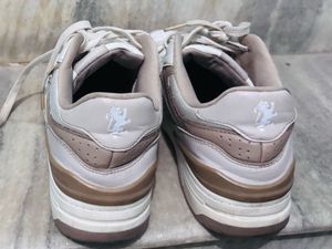 White Lace-Up Sneakers
