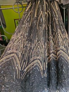 Embellished Black and Golden Lehenga