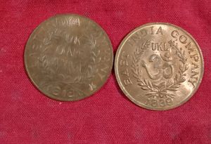 2 Old Coins Of Gods 1818 ,1839