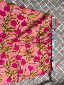 Pink Floral Print Kurta with Dupatta