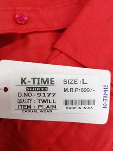 K Time L Size Shirt