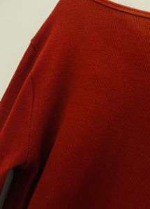 Maroon Ribbed Long Sleeve Top