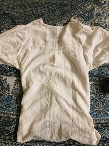 Elegant White Embroidered Kurta Top