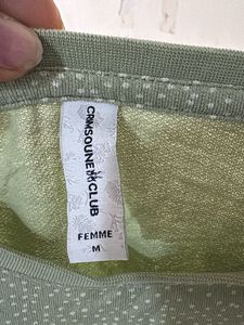 Sage Green Ruched Dot Top