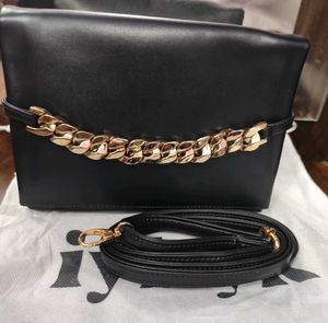 Black Clutch with Gold Chain