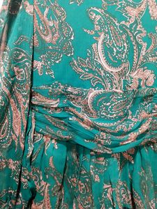 Chic Deep Green Paisley Tiered Dress