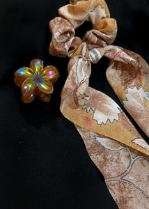 Chic Floral Hair Clip & Scrunchie Set