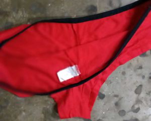 Vibrant Red Briefs with Black Trim