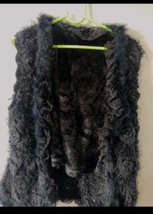 Black Fuzzy Vest