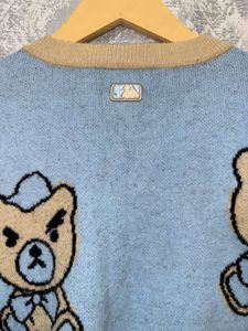 Mlb Cute Teddy Bear Cardigan