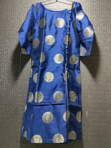 Navy Blue Banarsi Kurti