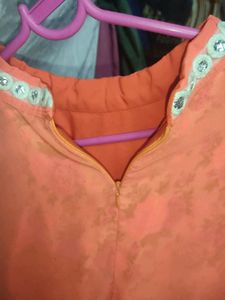 Indo Western Lehenga Cum Saree Long With Zip Pearl