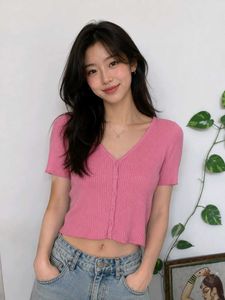 pink crop top