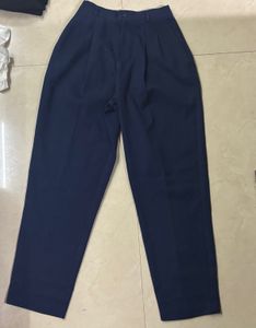 Navy Blue Pleated Trousers