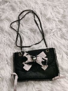 Kuromi Sanrio Black Bow Crossbody Bag