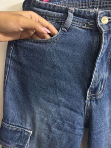 Blue Denim Cargo Jeans