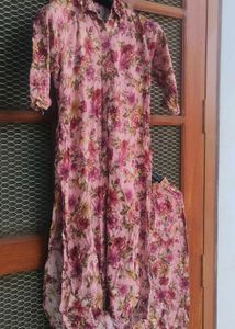 Pink Floral Kurta Set