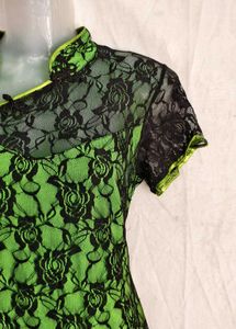 Lime Green Lace Sheath Dress