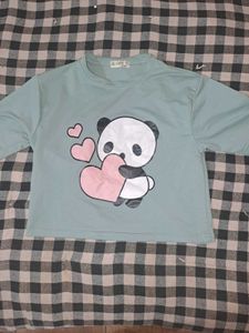Cute Panda Graphic T-Shirt