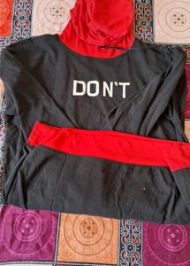 Stylish Hoodie with "DON'T" Graphic