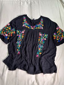 Boho Embroidered floral top