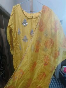 Yellow Kurta with Embellishments