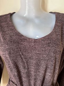 Tailored Cozy Long-Sleeve Cowl Neck Dress