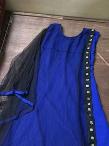 Royal Blue Kurta with Mirror Work