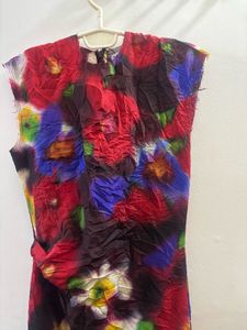ZARA Vibrant Floral Print Sleeveless Dress
