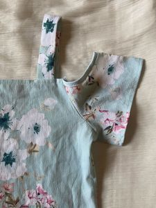 Pastel Floral Cole Shoulder Top