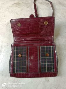 DUNE LONDON BAG Chic Plaid &amp; Croc Embossed Shoulde
