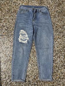 Ripped Blue Denim Jeans
