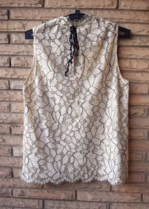 Elegant Lace Mock Neck Top