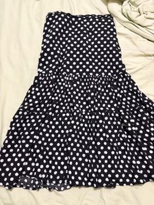 Polka Dot Tiered Midi Skirt
