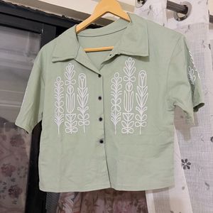 New Ajio Printed Crop Top- not used