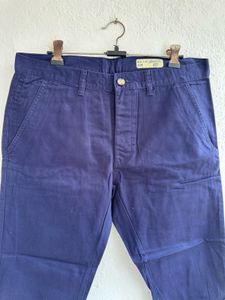 Classic Navy Blue Cotton Pants