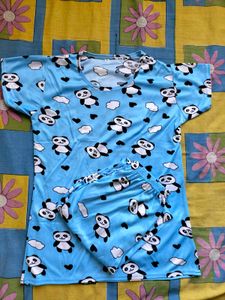 Cute Panda Print Pajama Set