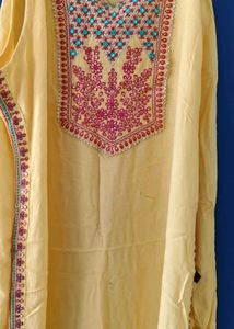 Embroidered Yellow Kurta