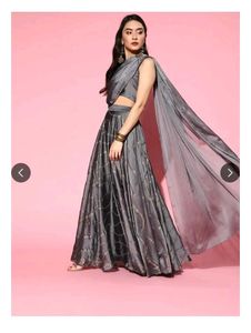 Inddus Bridesmaids' Elegant Grey Lehenga Choli Set