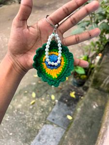 Handmade Peacock Feather Keychain