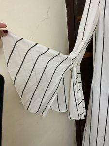 Striped Flared Sleeve Dress