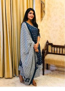 Beautiful Blue Printed Kurta Set