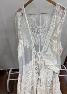 Mesh Lace Detail Cape