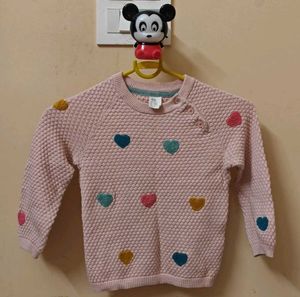 H&amp;M Cute Pink Heart Sweater