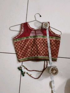 Golden &amp; Red Chaniya Choli
