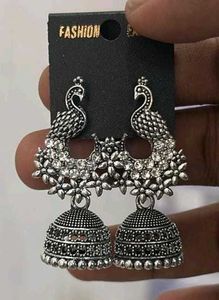 Peacock Design Jhumka Earrings