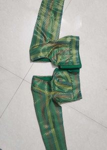 Green Brocade Blouse with Full Sleeves